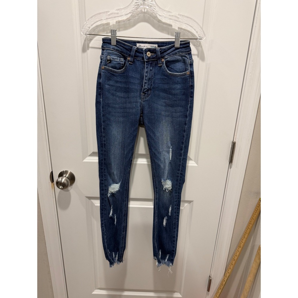 KanCan Women Skinny Jeans Distressed Dark Wash Blue 26